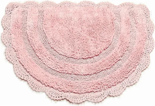 Miniatura 13 de Chardin home Alfombra de baño de ganchillo beige, alfombra de baño ovalada 100% algodón con borde de ganchillo artesanal hecho a mano, alfombra