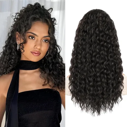 Miniatura 12 de AISI BEAUTY Extensión de cola de caballo rizada, 16 pulgadas, color marrón y negro, extensión de cola de caballo para mujeres negras, extensiones