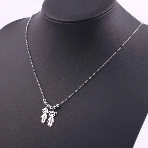 Miniatura 5 de OBTIAN - Collar con colgante de plata 925 con grabado personalizado para niños y madres hecho a medida para cualquier niño o niña para regalo