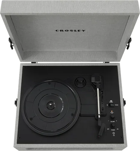 Miniatura 8 de Crosley CR8017B-GY Voyager - Tocadiscos portátil vintage de vinilo con Bluetooth de entrada/salida y altavoces integrados, gris