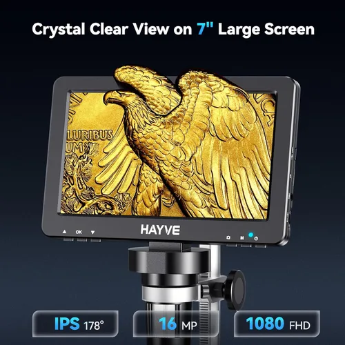 Miniatura 2 de Hayve Microscopio digital LCD de 7 pulgadas, aumento de 1200X para soldadura de reparación de circuitos PCB de monedas, microscopio de moneda