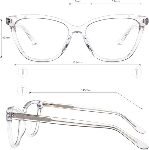 Miniatura 4 de Firmoo Gafas de Bloqueo de Luz Azul Vintage Ojo de Gato Gafas de Lectura para Computadora (Marco Transparente, 2.00)