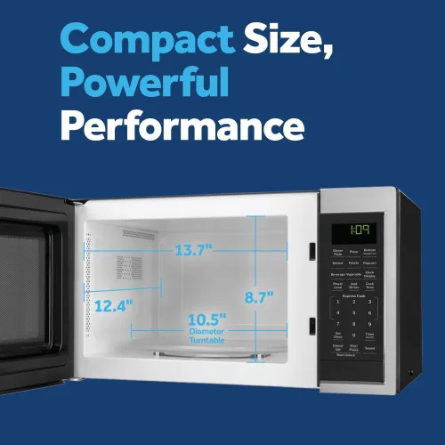 Miniatura 3 de Horno de microondas GE para encimera, compacto de 0.9 pies cúbicos, capacidad de 900 vatios, 7 configuraciones de cocción automática, tecnología