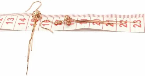 Miniatura 5 de SAGEKING 2024 New 585 Purple Gold Plated 14K Rose Gold Fashion Flower Long Tassel Earrings For Women Sweet Classic Light Luxury Dinner Jewelry