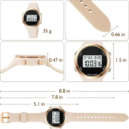 Miniatura 11 de Women LED Display Elecreonic Watch Fashion Chrono Alarm Digital Clock Woman Outdoor Sport Wirstwatch