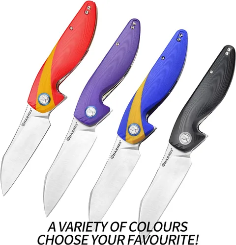 Miniatura 5 de Harnds Parrot - Cuchillo de bolsillo plegable con clip y bloqueo de hoja, cuchillo plegable EDC de 8.4 pulgadas con mango G10 a prueba de sudor