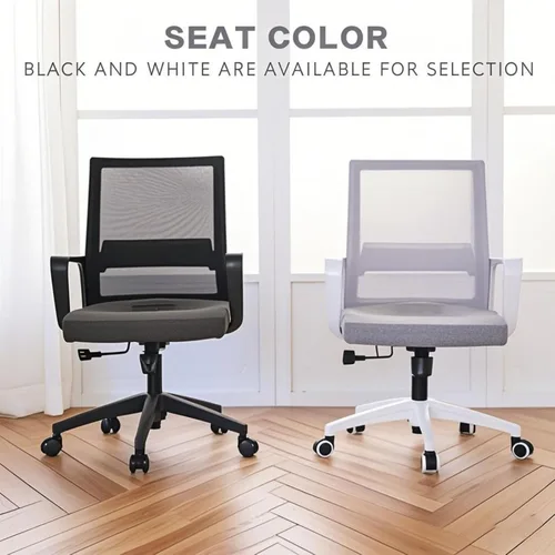 Miniatura 7 de Silla de oficina ergonómicamente diseñada con respaldo de malla transpirable y soporte lumbar, altura ajustable, adecuada para oficinas, hogares