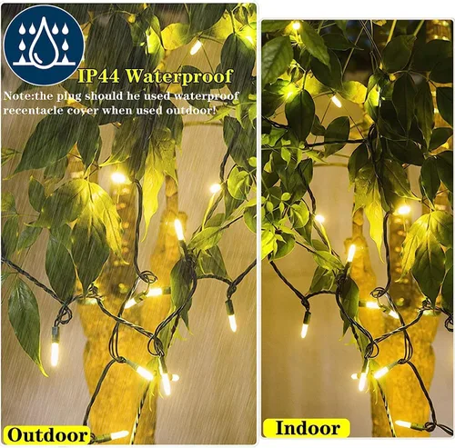 Miniatura 4 de 100 luces LED parpadeantes suaves, luces de Navidad centelleantes lentas, 50 de 100 luces parpadeantes, brillo suave impermeable, certificado UL, 29