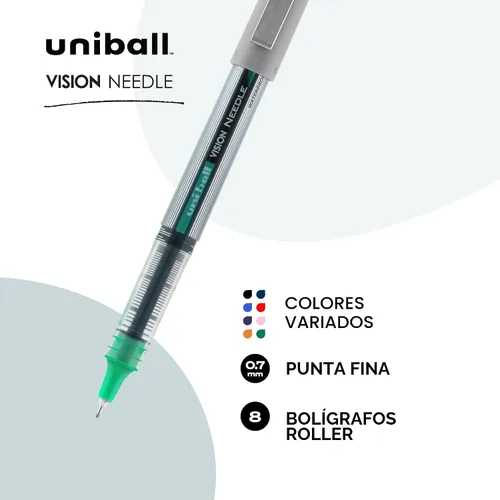 Miniatura 2 de Uni-Ball™ Vision - Bolígrafos de punta fina (0.7 mm), colores surtidos, paquete de 8
