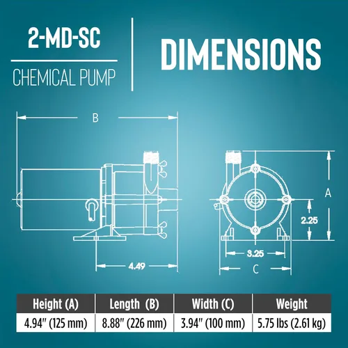 Miniatura 2 de Little Giant 580503 Bomba de accionamiento magnético semicorrosivo químico semicorrosivo de 115 voltios, 1/25 HP, 510 GPH 2-MD-SC, cable de 6 pies