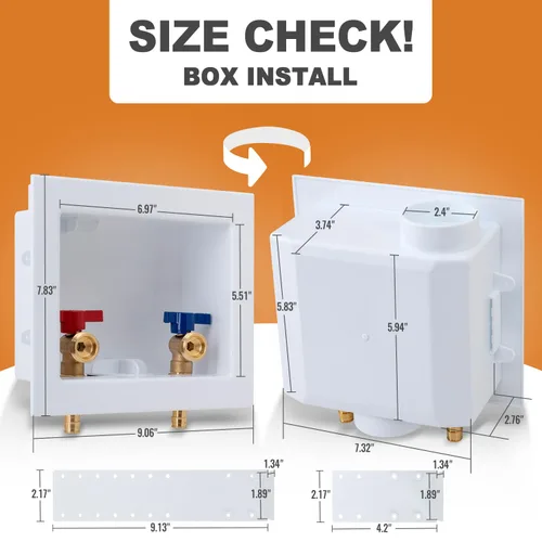 Miniatura 4 de SUNGATOR Pex A - Caja para lavadora, entrada de expansión Pex A de 1/2 pulgada x salida MHT de 3/4 pulgadas, caja de salida de lavandería