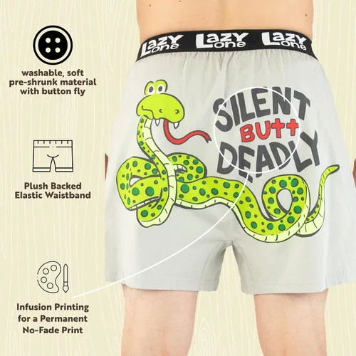 Miniatura 10 de Lazy One Divertidos boxers de animales, ropa interior humorística, novedosos pantalones cortos, regalos de broma para hombres