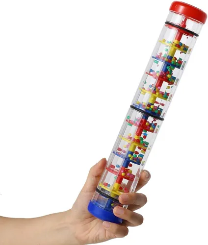Rainmaker palo de lluvia de 12 pulgadas para bebés tubo sonajero palo de lluvia agitador musical instrumento sensorial auditivo juguete para bebé