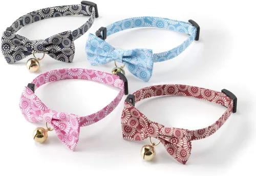 Miniatura 6 de Necoichi Kiku Ribbon Bow Tie Cat Collar (azul bebé)