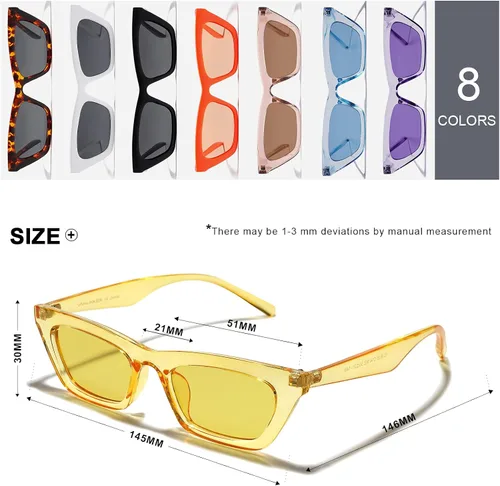 Miniatura 4 de VANLINKER Pequeños lentes de sol de ojo de gato para mujer estilo retro diminuto cuadrado sombra VL9555