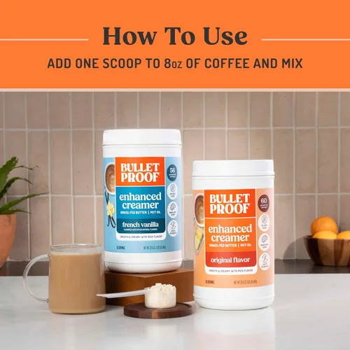 Miniatura 8 de Bulletproof Crema original, 29.6 onzas, crema de café Keto con aceite MCT y mantequilla alimentada con pasto, oferta de valor, el embalaje puede