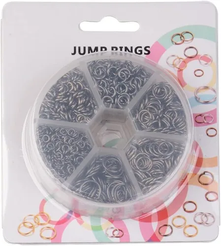 Miniatura 8 de Pandahall - 1 caja/1745 anillos de hierro abiertos redondos para joyería de 0.157 in/0.197 in/0.236 in/0.276 in/0.315 in/0.394 in Gunmetal