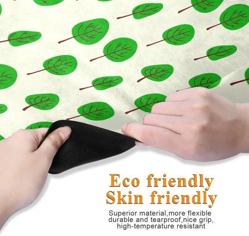 Miniatura 2 de Cartoon Tree Thin Yoga Mat with Bag, Non Slip Fitness Workout Mat, Foldable Suede Rubber Yoga Mat for Yoga Pilates and Fitness, 70.8" L x 26" W x 1mm