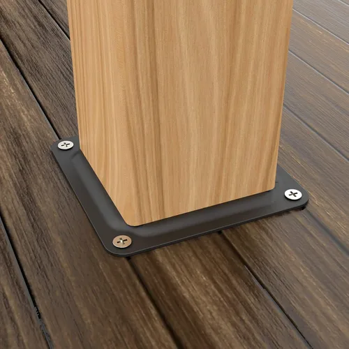 Miniatura 2 de ForoGore Conector de placa de poste de madera de 4 x 4 pulgadas, base de poste de cubierta con recubrimiento de polvo, base de anclaje para poste