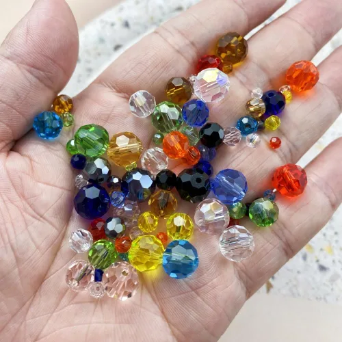 Miniatura 3 de Cuentas de cristal de vidrio 400 piezas 4mm cuentas facetadas redondas de vidrio espaciadoras para hacer joyas, pulseras, aretes, collares, Rosa