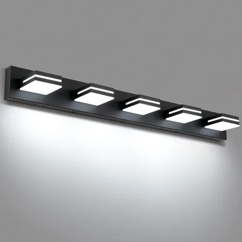 Miniatura 62 de SineRise - Lámpara LED para tocador de baño - Moderna lámpara de acrílico con acabado cromado para iluminación de pared sobre el espejo - 2 luces