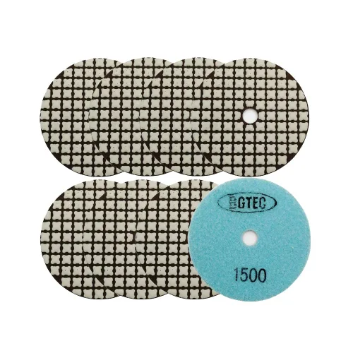 Miniatura 18 de BGTEC Juego de almohadillas de pulido de diamante seco de 4 pulgadas, kit de 8 almohadillas de grano 400 para granito, mármol, piedra de cuarzo