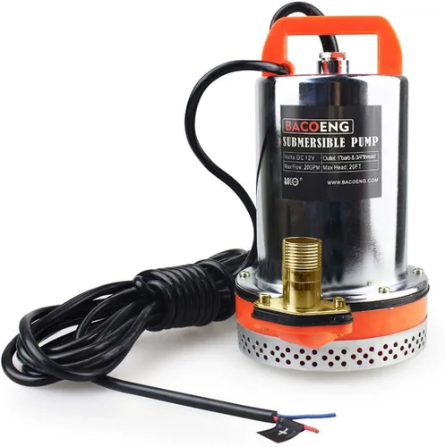 Miniatura 10 de BACOENG DC 24V Bomba de agua solar, bomba de pozo sumergible 23 pies, elevación 24GPM para granja y rancho