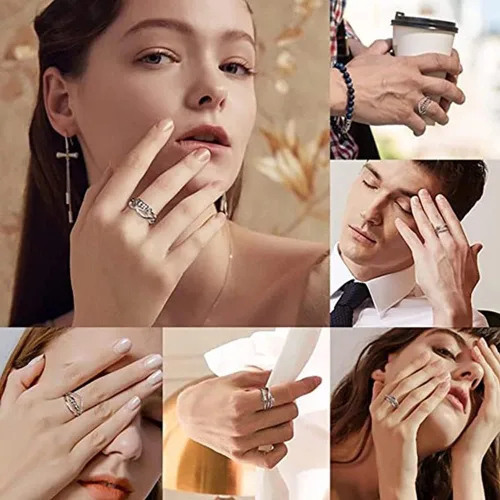 Miniatura 8 de Imortaluck Anillo de ansiedad para mujeres y hombres anillos giratorios para la ansiedad para parejas anillos giratorios para aliviar el estrés