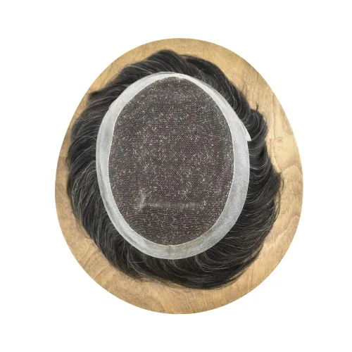 Miniatura 66 de Sistema de reemplazo de cabello de encaje francés para hombre, piezas de cabello de aspecto natural, encaje frontal, negro, marrón, rubio, gris