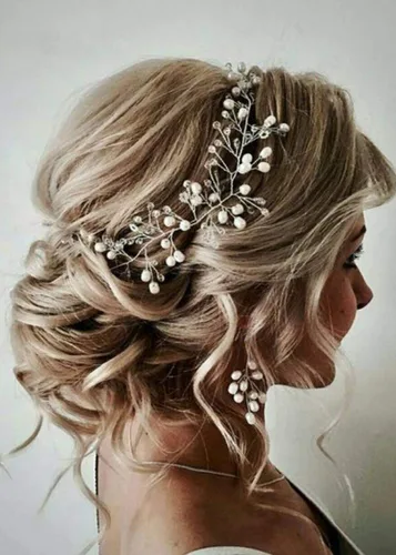 Miniatura 6 de Accesorios para el cabello de novia, juego de aretes de vid de cristal, diadema para boda, peine para el cabello, fiesta de noche, pieza