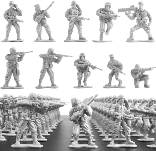Miniatura 8 de Figuras de acción de plástico de 2 pulgadas, 10 esculturas únicas, paquete de 100 (verde)