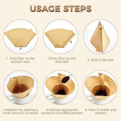 Miniatura 4 de 100 filtros de café en cono #4 de 8 a 12 tazas, papel natural sin blanquear, filtros de café desechables, 4 papel de cono, filtros de papel