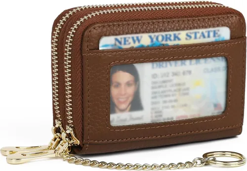 Miniatura 19 de imeetu - Tarjetero RFID, Estuche para Tarjetas de Negocios de Cuero Genuino, Cartera con Bloqueo RFID para Mujeres y Hombres