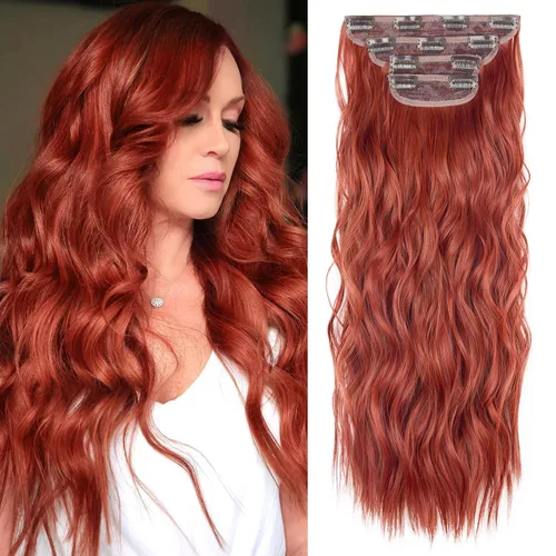 Miniatura 23 de 4 extensiones de cabello sintético suave y natural para mujer, rubio miel, mezcla de castaño castaño, extensiones para mujer