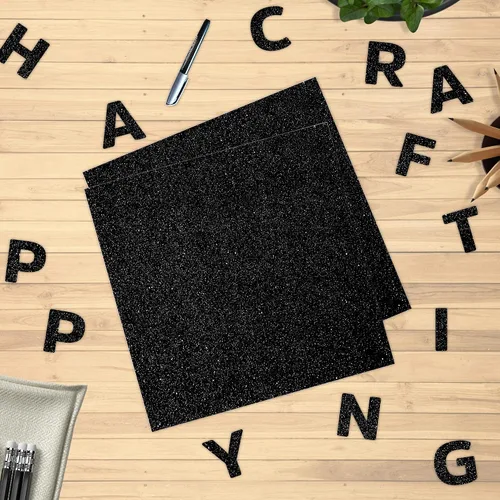 Miniatura 5 de SANZIX 30 hojas de papel de cartulina negra con purpurina de 12x12" - 110lb 300 GSM papel premium con purpurina brillante para Cricut, decoraciones