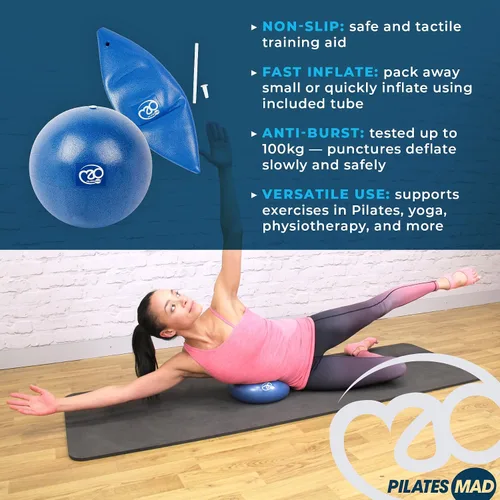 Miniatura 5 de Fitness Mad Pelota de estabilidad Exer-Soft - Mini pelota de gimnasio de pilates suave para yoga, entrenamiento de núcleo y terapia física - 3