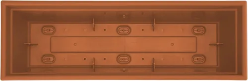 Miniatura 5 de Bloem Dayton Caja de Ventana Rectangular de Plástico Reciclado Terra Cotta de 24 pulgadas con Bandeja de Platillo para Jardinería Interior y Exterior