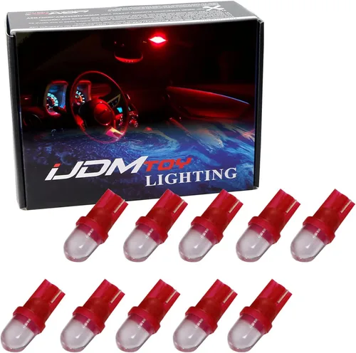 Miniatura 10 de iJDMTOY 10 bombillas de repuesto ultra azules de un solo emisor 1 LED 168 175 194 2825 W5W T10 compatibles con luces interiores de automóvil, luces