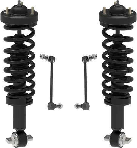 Detroit Axle - Kit de 4 barras estabilizadoras delanteras para Ford F-150 2021 2022 2023 2024, 2 puntales con resorte helicoidal, 2 eslabones de