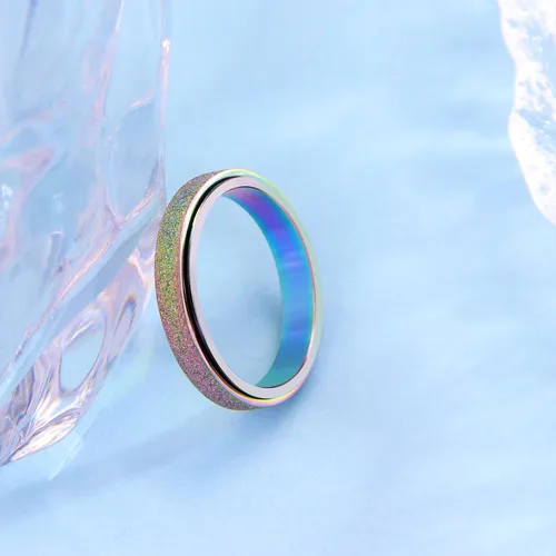 Miniatura 4 de Anillo giratorio para la ansiedad: anillo antiestrés para mujeres, regalo antiansiedad para adolescentes y niños (talla 6-10)