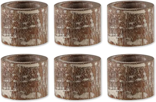 Miniatura 13 de DII Colección de servilleteros básicos, estilo rústico decorativo, juego grande, acabado negro frotado, 6 piezas
