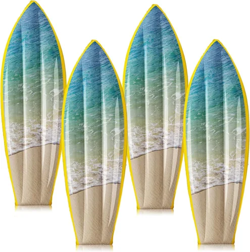 Miniatura 15 de JellyArch 4 tablas inflables de surf de 36 pulgadas divertidas inflables para piscina, decoraciones de fiesta hawaiana Luau para decoración de pared