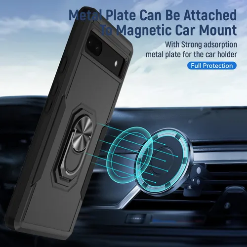 Miniatura 7 de Funda para Google Pixel 6A 5G con protector de pantalla, grado militar, de doble capa, resistente, a prueba de golpes, cubierta protectora de cuerpo