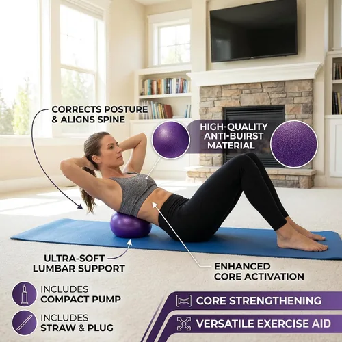 Miniatura 2 de Mini Pelotas de Yoga 6 Pulgadas Pelota de Ejercicio Pilates Terapia de Equilibrio Micropore Bola Equipo de Barre para Entrenamiento de Estabilidad
