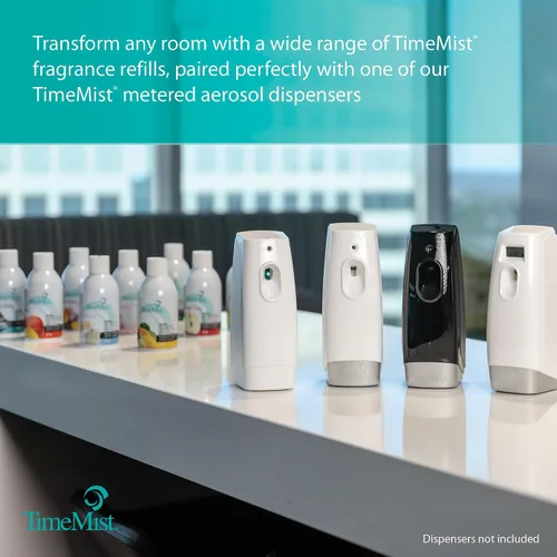 Miniatura 8 de TimeMist Recambios de ambientador medido de alta calidad, crema de vainilla, 7.1 onzas (caja de 12) - 1042737 - Dura hasta 30 días y neutraliza