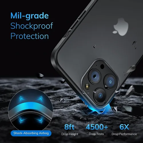 Miniatura 5 de ORIbox - Funda negra para iPhone 13 Pro, diseñada a prueba de golpes, funda protectora de cuerpo completo para iPhone 13 Pro de 6.1 pulgadas