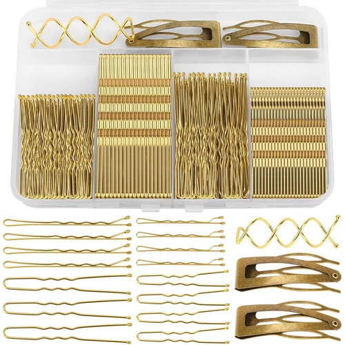 Miniatura 11 de Bobby Pins Set Negro – Kit de estilo para mujeres y niñas con alfileres, pasadores en espiral y clips a presión, ideal para updos, moños, looks