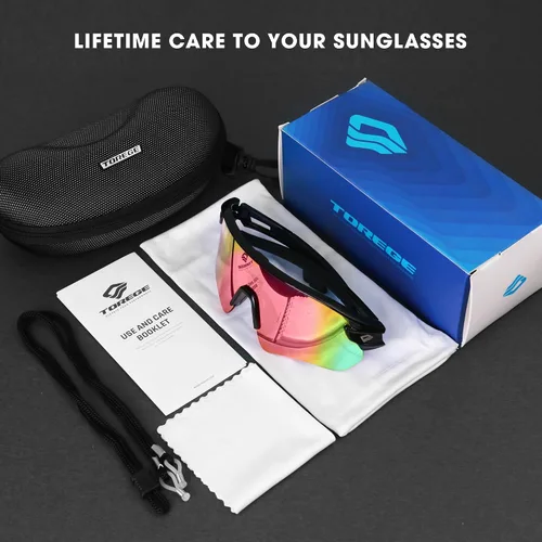 Miniatura 6 de TOREGE Z87 - Gafas de sol para hombres y mujeres, ciclismo, pesca, correr, conducir, béisbol, antiniebla, gafas de sol deportivas, protección UV