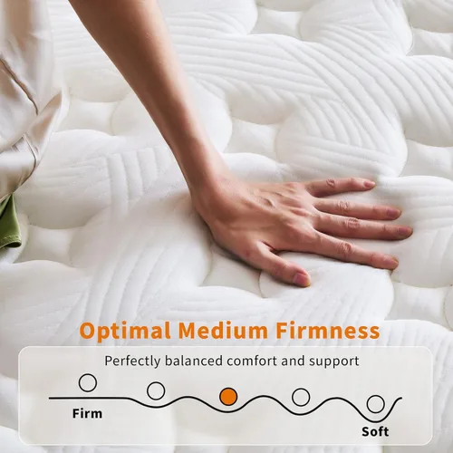 Miniatura 7 de 10 Inch Mattress,Medium Firm Hybrid Memory Foam & Pocket Springs for Pressure Relief CertiPUR-US Certified Fiberglass Free, 500 Night Trial