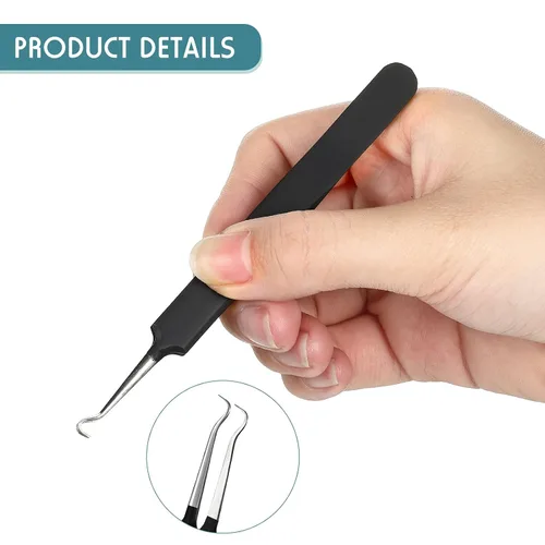 Miniatura 2 de Honoson 3 pinzas de espinillas de acero inoxidable, herramienta extractora para quitar espinillas de espinillas curvas, herramientas para quitar